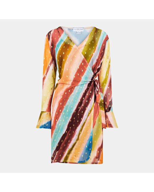 Never Fully Dressed Orange Sunset Vienna Wrap Dress