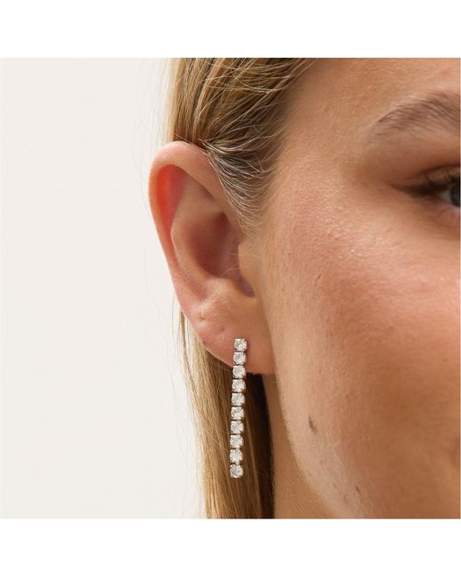Jon Richard White Rhodium Plated Cz Round Tennis Earrings