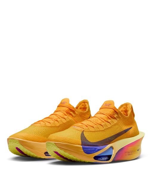 Nike Yellow Zoomx Alphafly 3 Running Shoes for men