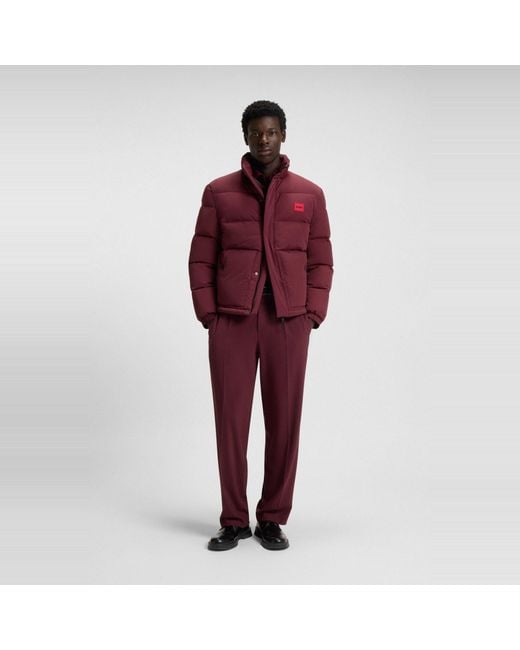 HUGO Purple Short Puffer Jacket for men