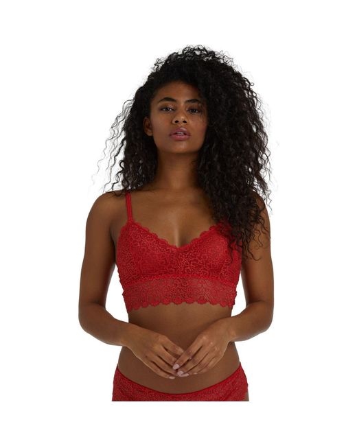 Wolf & Whistle Red Ariana Everyday Lace Bralette