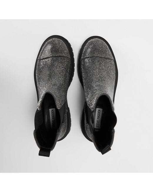 Steve Madden Black Moonlit Flat Ankle Boots
