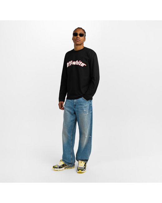Off-White c/o Virgil Abloh Black Logo Skate Long Sleeve T-Shirt for men