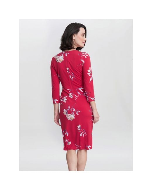 Gina Bacconi Red Darcy Jersey Wrap Dress