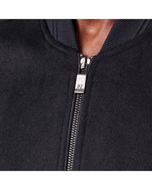 Pal Zileri Blue Structured Bomber Jacket for men