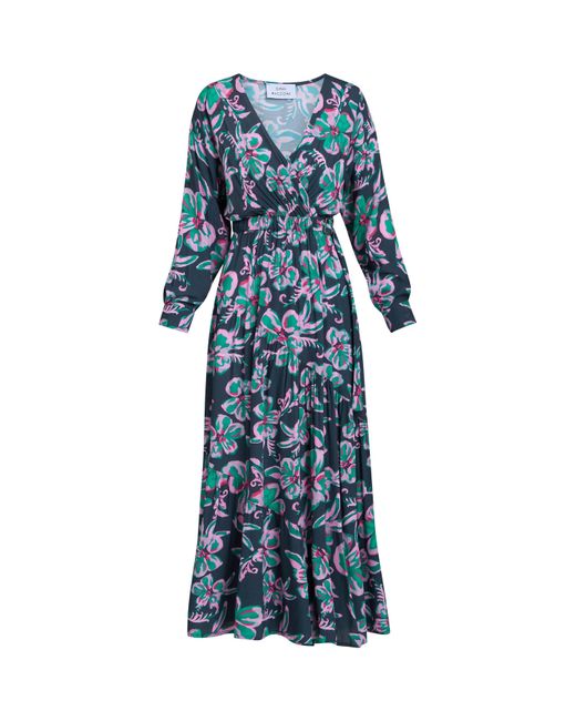 Gina Bacconi Blue Rosalee Belted Fit And Flare Dress