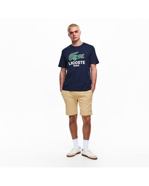 Lacoste Blue Large Croc Regular Fit T-Shirt for men