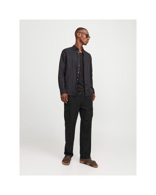Jack & Jones Black Karl Cargo Trousers for men