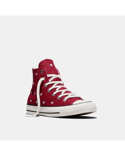 Converse Red Chuck Taylor All Star Canvas High-Top Trainers
