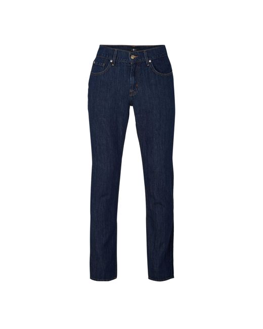 7 For All Mankind Blue Straight Leg Jeans for men