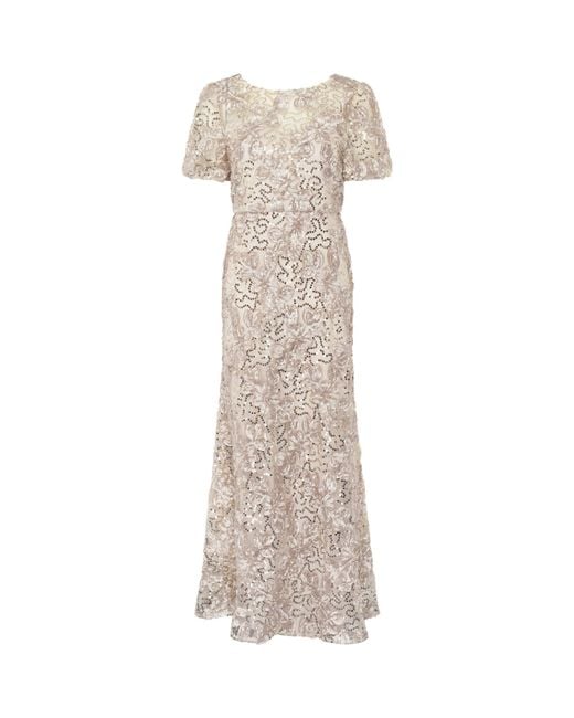 Gina Bacconi Natural Mimmi Sequin Maxi Dress