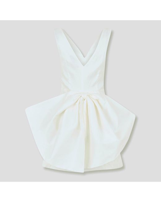 French Connection White Carey Bow Tailored Mini Dress