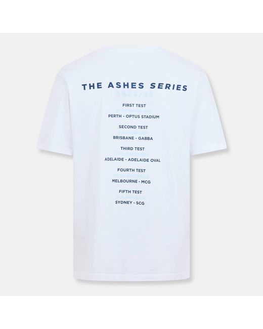 Castore White Ashes Tour Crew Neck T-Shirt for men