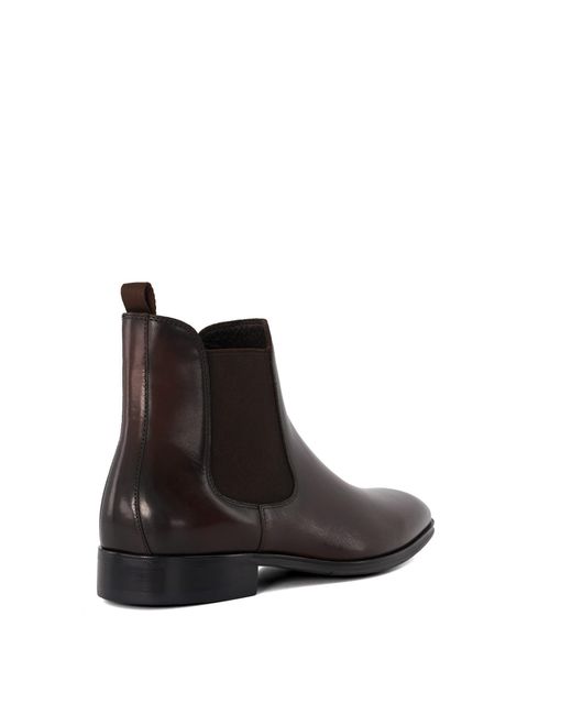 Dune Brown 'mandatory' Leather Chelsea Boots for men