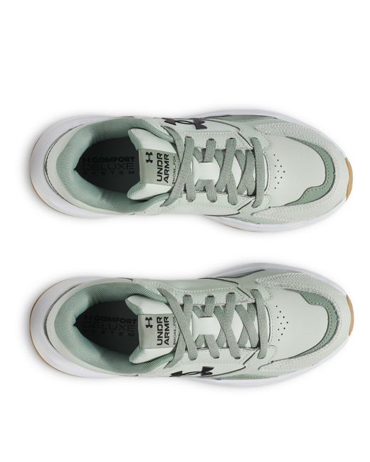 Under Armour Gray Edge Leather Low-Top Trainers for men
