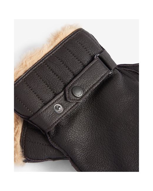 Barbour Black Leather Utility Gloves for men