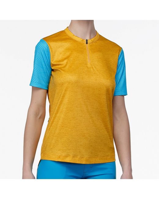Bicycle Line Yellow Zoe Half Zip Short Sleeve Cycling Jersey