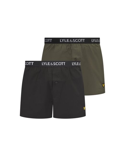Lyle & Scott Black Woven Boxer Trunk for men