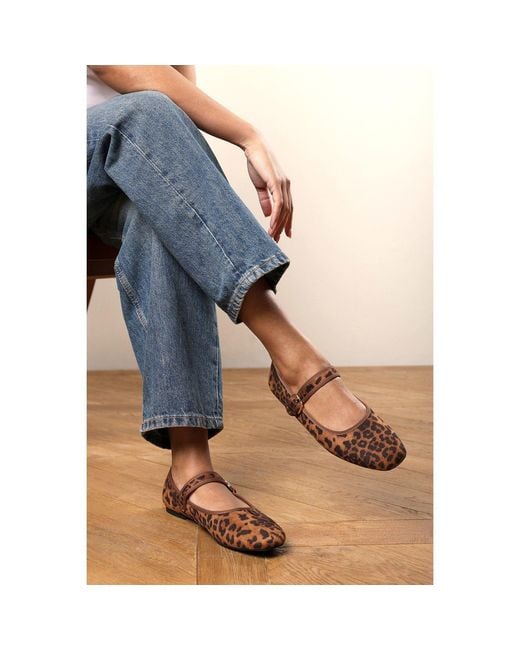 Where's That From Blue Where's Mary Jane Ballet Flats With Buckle Detail