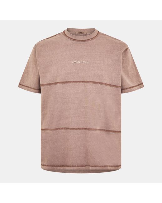 Jack Wills Pink Jw Garment Dye Regular Fit T-Shirt for men
