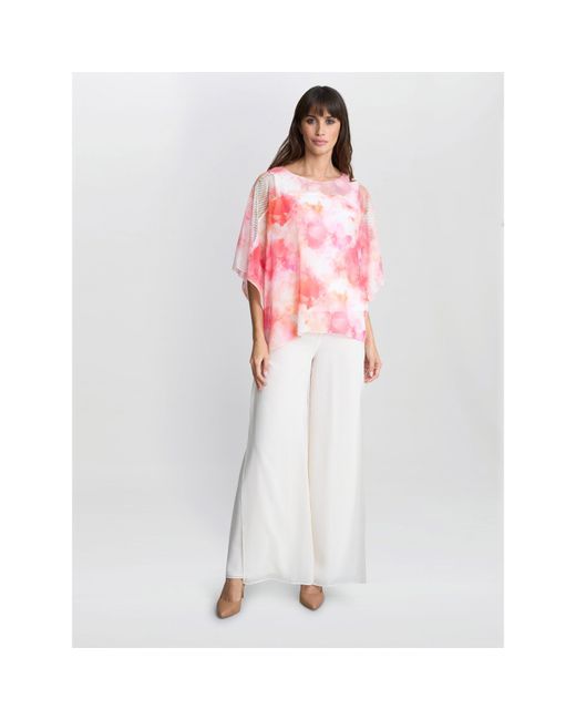Gina Bacconi White Evie Capped Sleeve Blouse