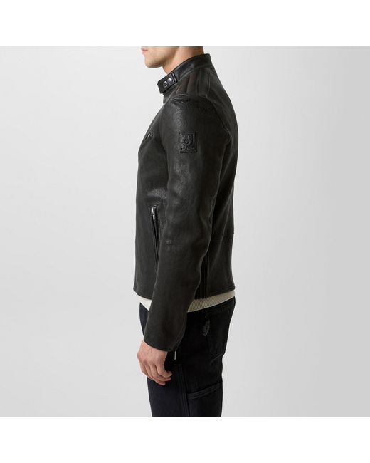 Belstaff Black Oulton Leather Jacket for men