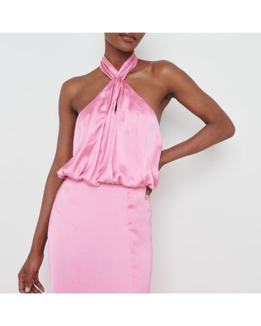 Pretty Lavish Pink Halter Maxi Dress