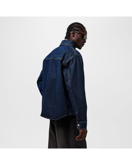 AMI Blue Long-Sleeve Denim Shirt for men