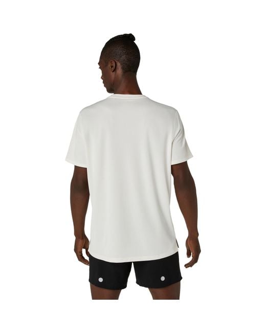 Asics White Fuji Logo Short Sleeve Running T-Shirt for men