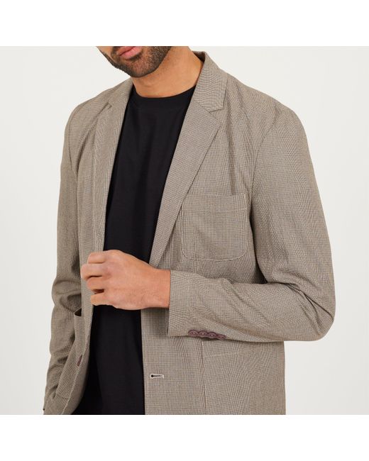 Brave Soul Brown Light Chambray Blazer With Pockets for men