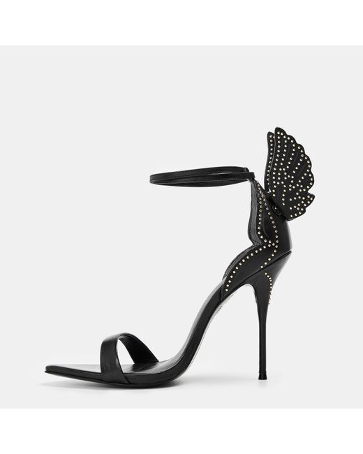 Sophia Webster Black Cherub Slender Heel Ankle Fastening Heeled Sandals