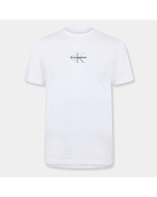Calvin Klein White Mlogo Graphic T-Shirt for men