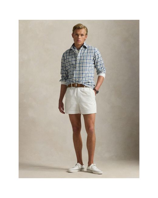 Polo Ralph Lauren Blue Custom Fit Plaid Oxford Shirt for men