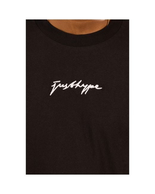 Hype Black Oversized Regular Fit T-Shirt for men
