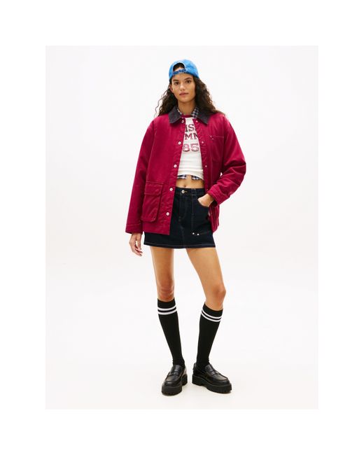 Tommy Hilfiger Red Twill Cord Barn Jacket