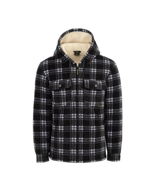 Dunlop Black Full Zip Checked Hoodie for men