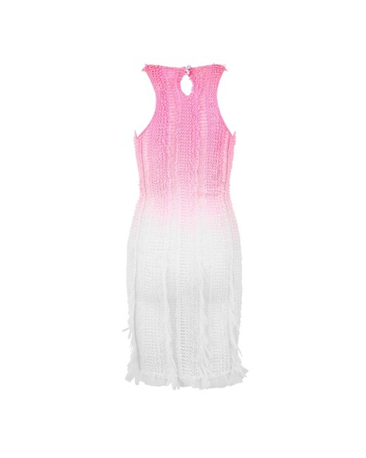 Roberta Einer Purple Angel Plunge Mini Dress