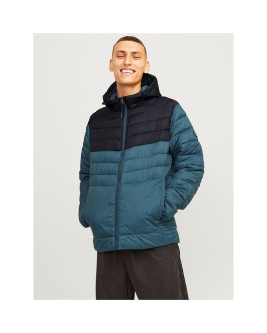 Jack & Jones Blue Quilted Puffer Jacket for men