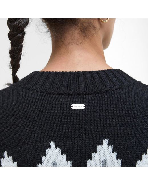 Barbour Black Cecilia Fair Isle Jumper
