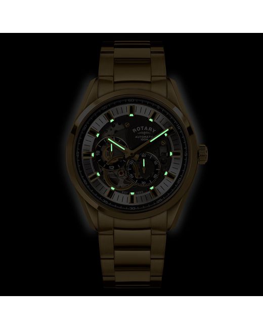 Rotary Metallic Seamatic Eclipse Ss Bracelet Watch for men