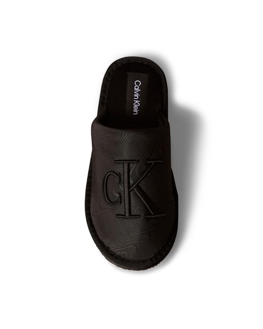 Calvin Klein Black Satin Mule Slippers