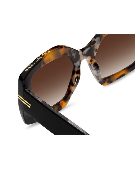 Marc Jacobs Brown Rec Geometric Round Sunglasses
