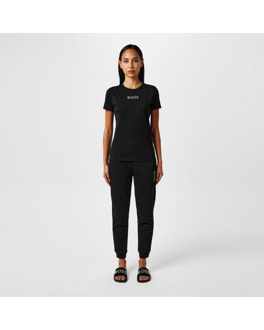 Boss Black Diamante Logo T Shirt