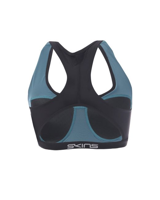 Skins Blue Active Medium Impact Sports Bra