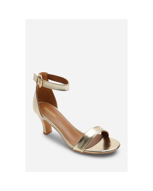 Where's That From Brown Where's Two Strap Mid Block Heels