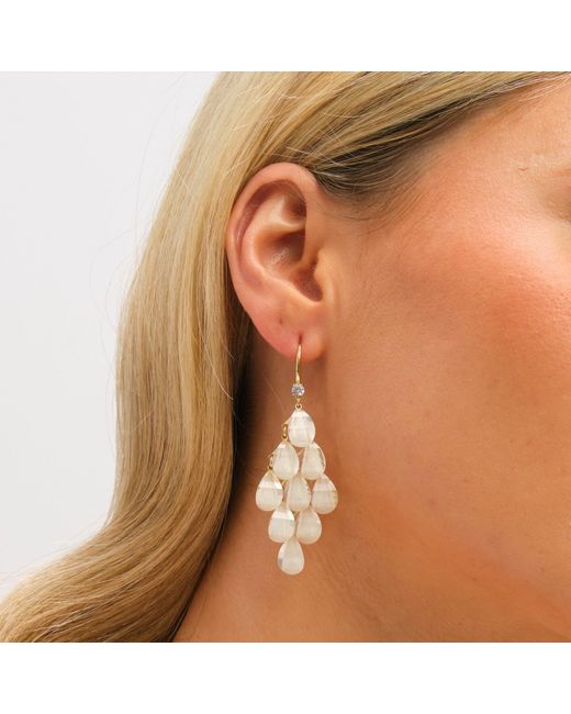 Jon Richard Metallic Plated And Cream Droplet Earrings