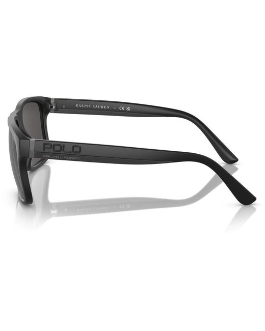 Polo Ralph Lauren Black Rectangle Sunglasses for men