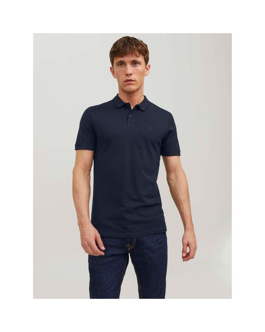 Jack & Jones Blue Short Sleeve Polo Shirt for men