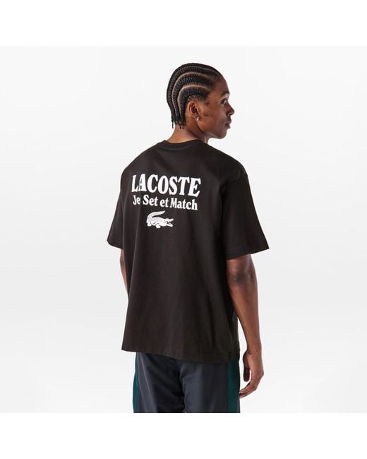 Lacoste Black Jeu Set Tee for men