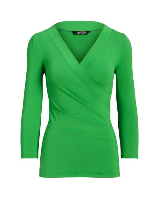 Ralph Lauren Green Alayja Wrap Top
